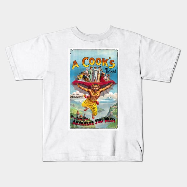 Vintage Travel Poster England A Cook ' s Ticket circus Kids T-Shirt by vintagetreasure